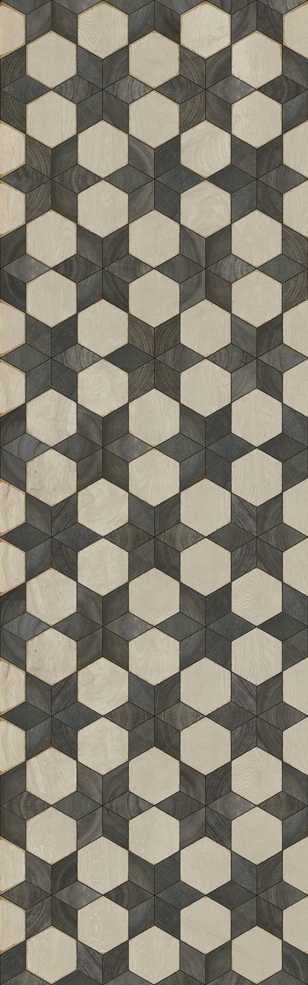 Artisanry - Illuminated – Black Star 36x115 Vintage Vinyl Floorcloth