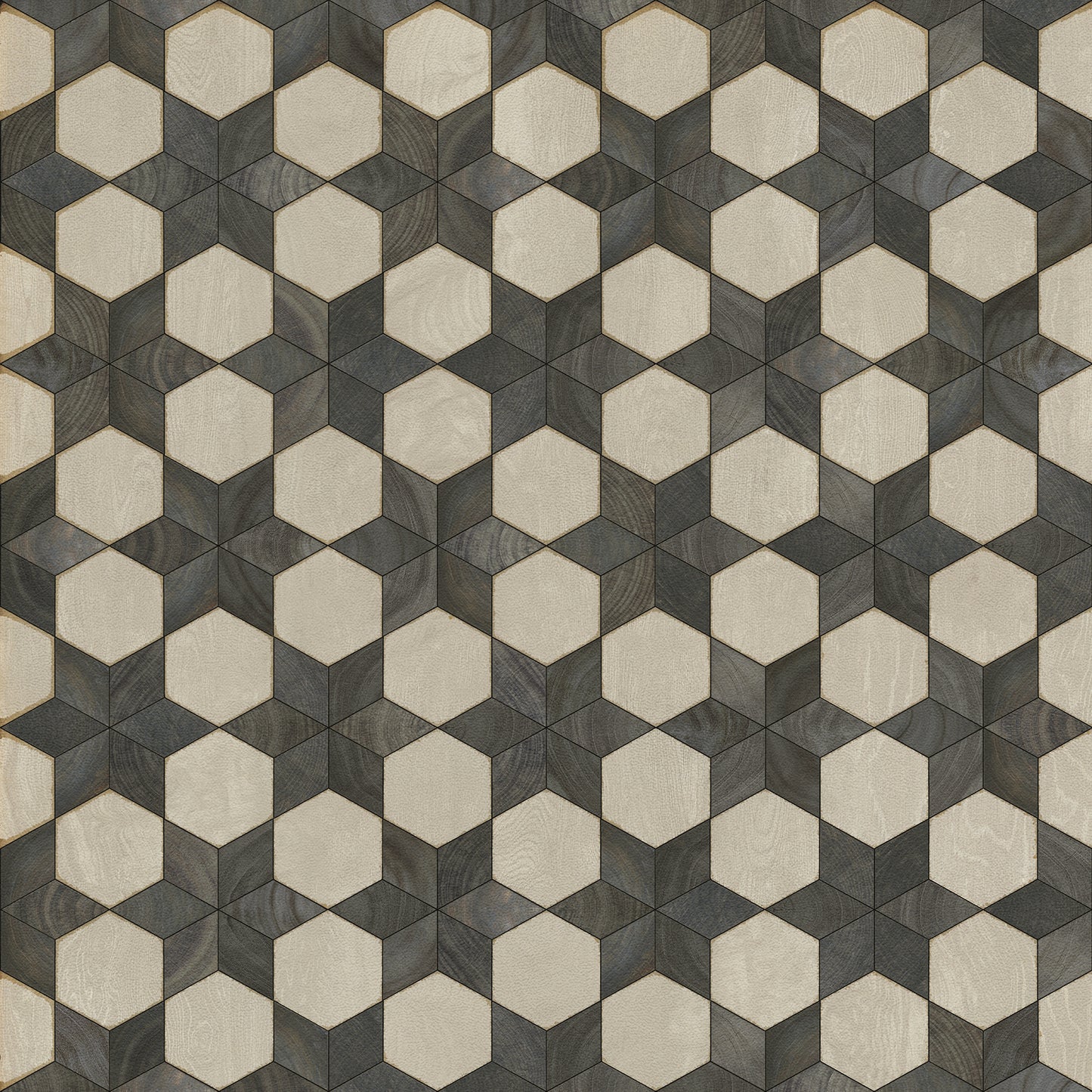 Artisanry - Illuminated – Black Star 36x36 Vintage Vinyl Floorcloth