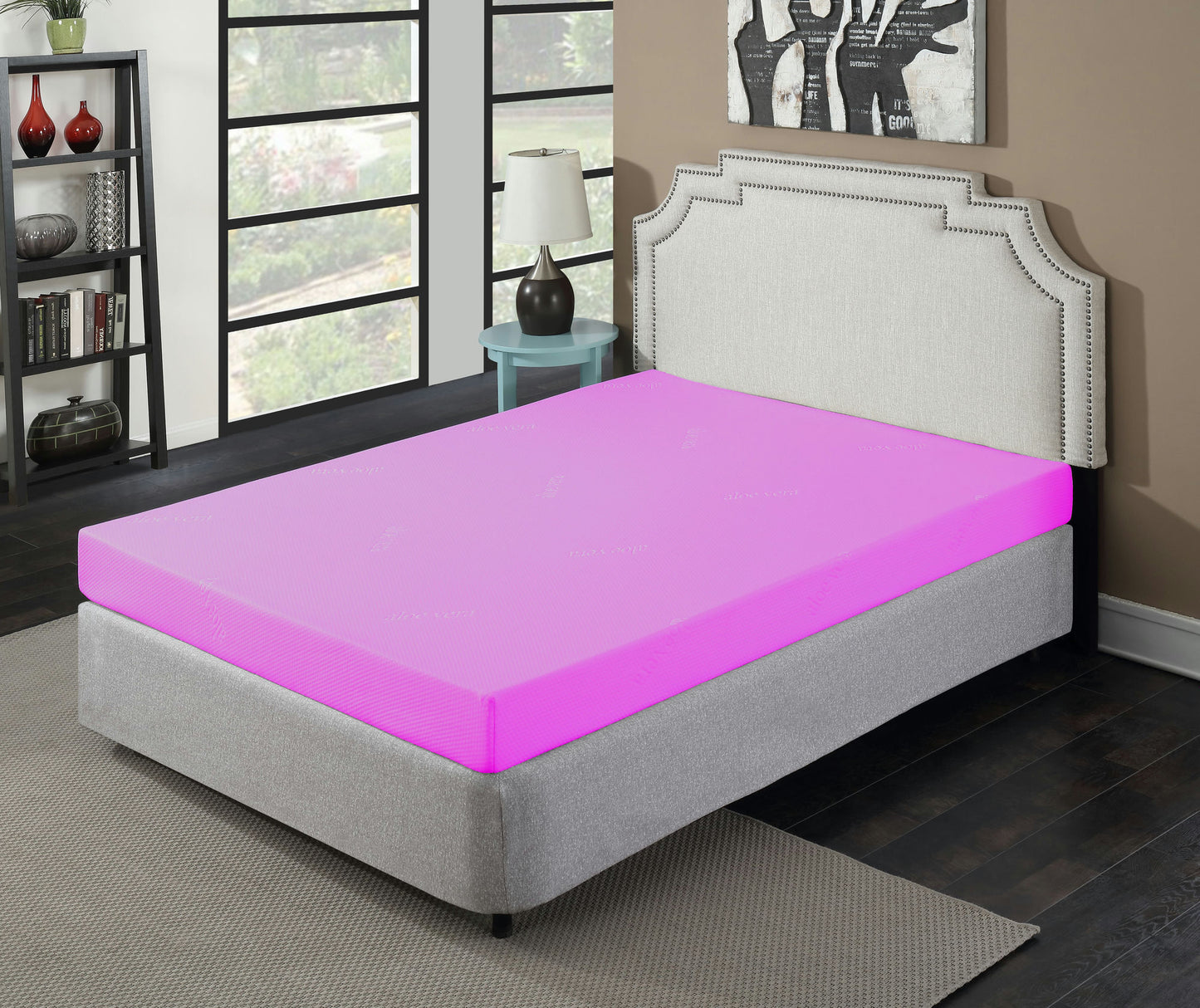 Doze 6†Gel Memory Foam Pink Mattress in a Box,Twin