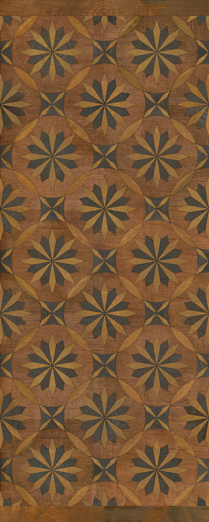 Artisanry - Roycrofter - Time and Chance 36x90 Vintage Vinyl Floorcloth