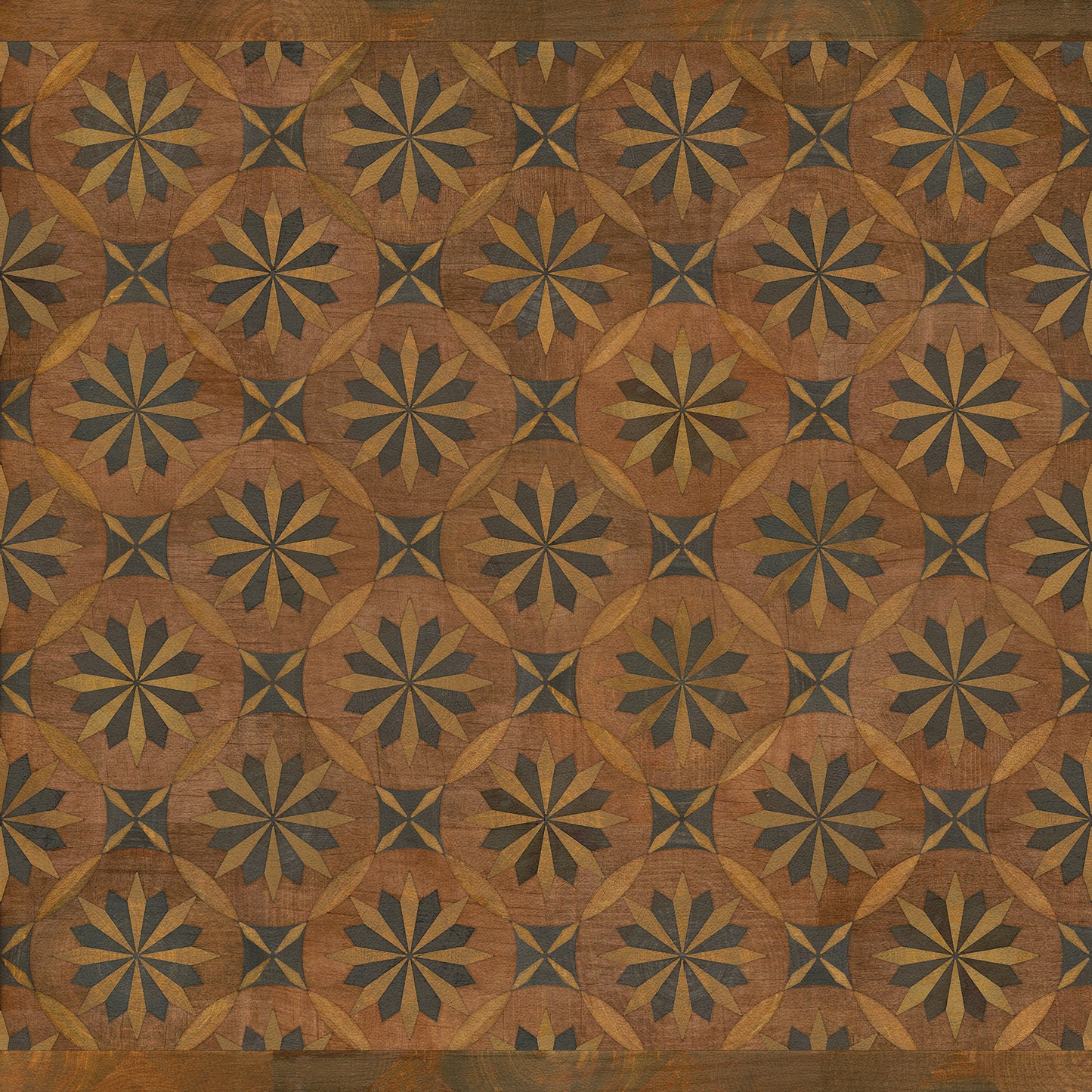 Artisanry - Roycrofter - Time and Chance 36x36 Vintage Vinyl Floorcloth
