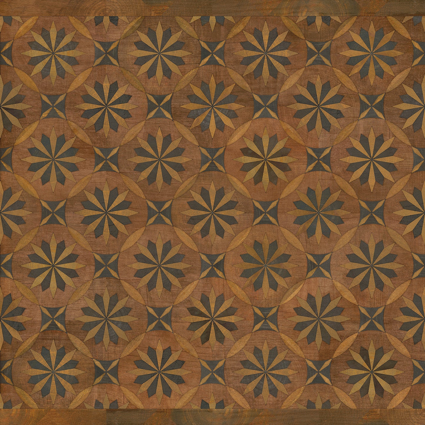 Artisanry - Roycrofter - Time and Chance 48x48 Vintage Vinyl Floorcloth