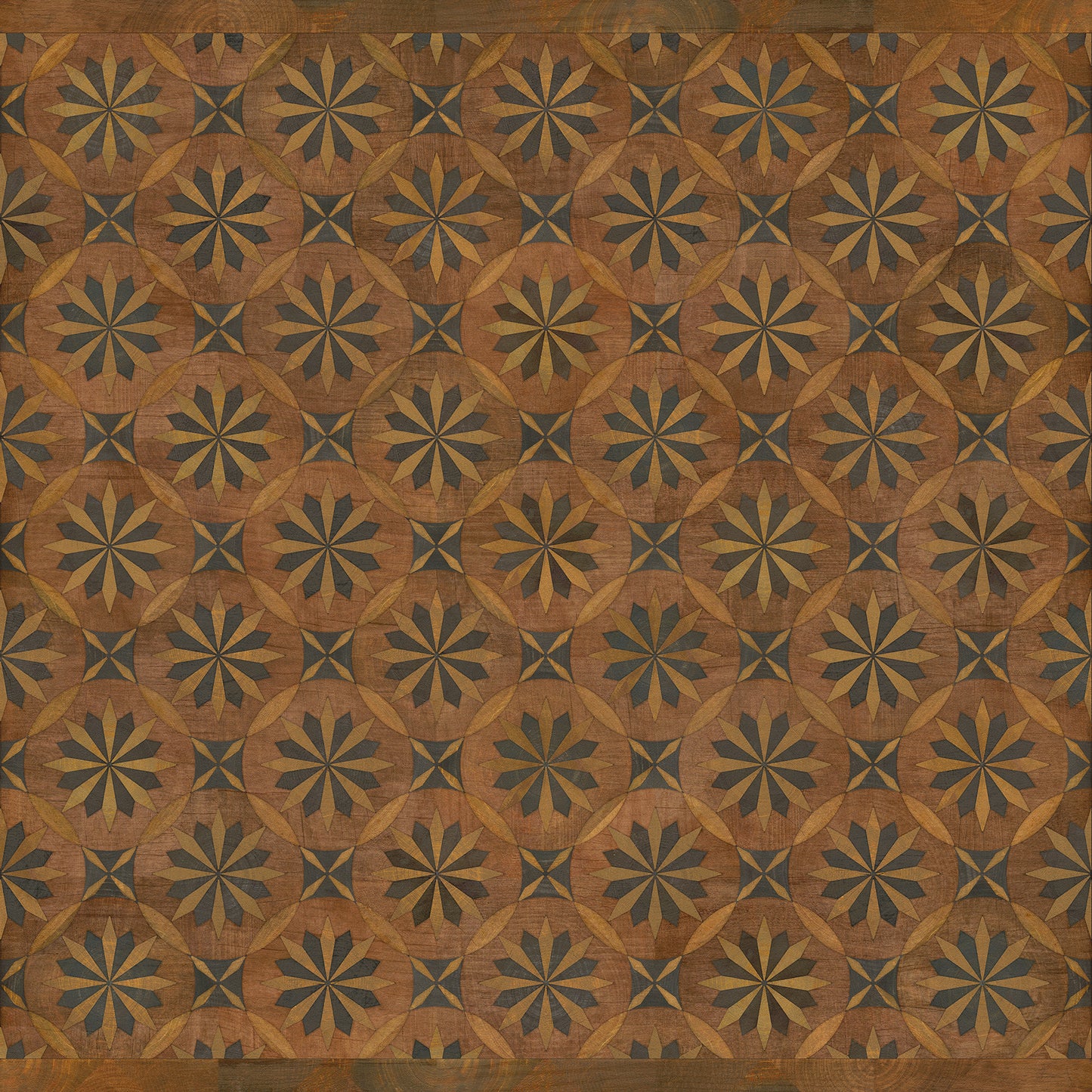 Artisanry - Roycrofter - Time and Chance 72x72 Vintage Vinyl Floorcloth