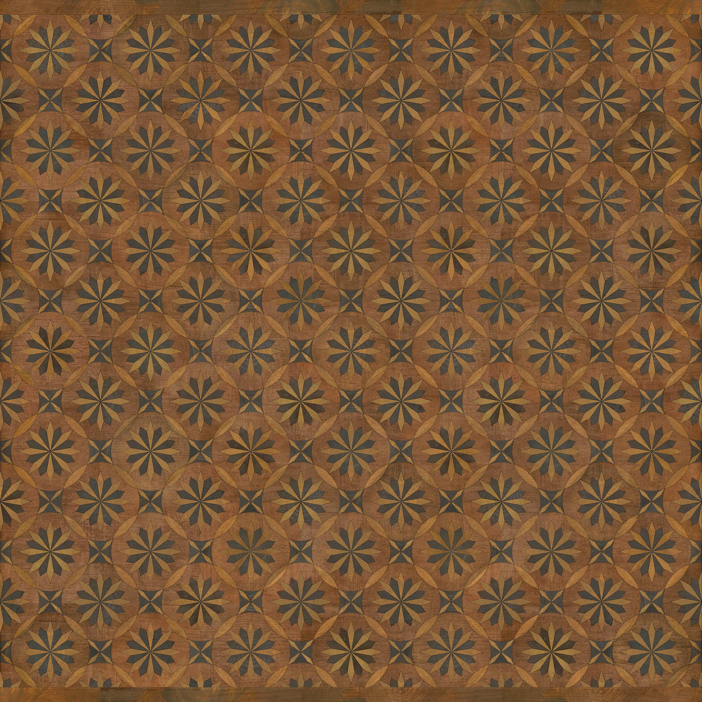 Artisanry - Roycrofter - Time and Chance 96x96 Vintage Vinyl Floorcloth