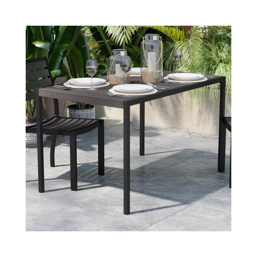 30x48 Gray Faux Teak Table