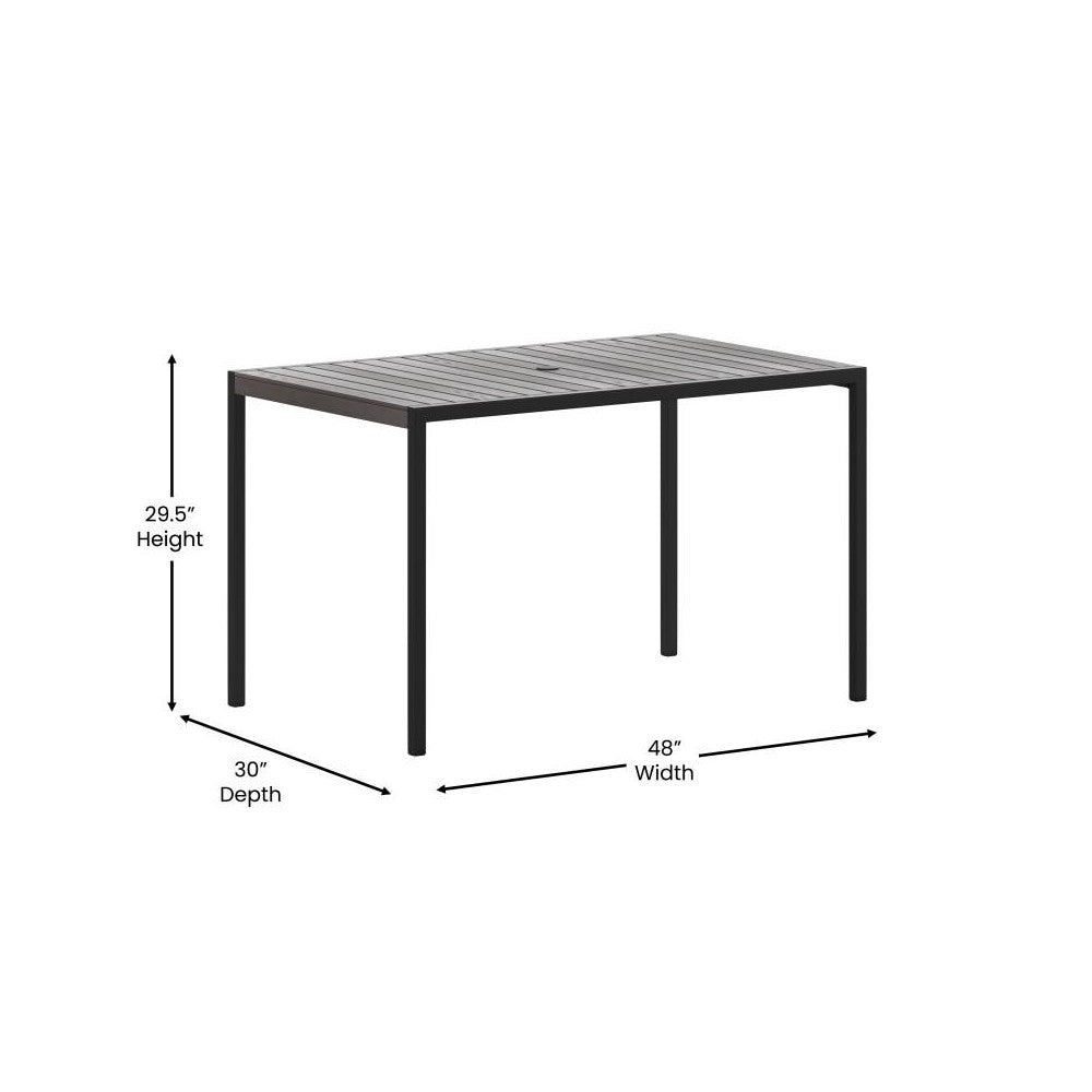 30x48 Gray Faux Teak Table