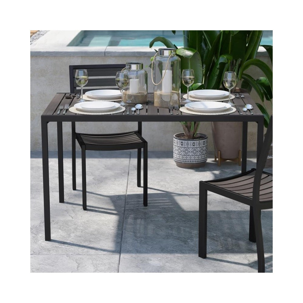 30x48 Gray Faux Teak Table