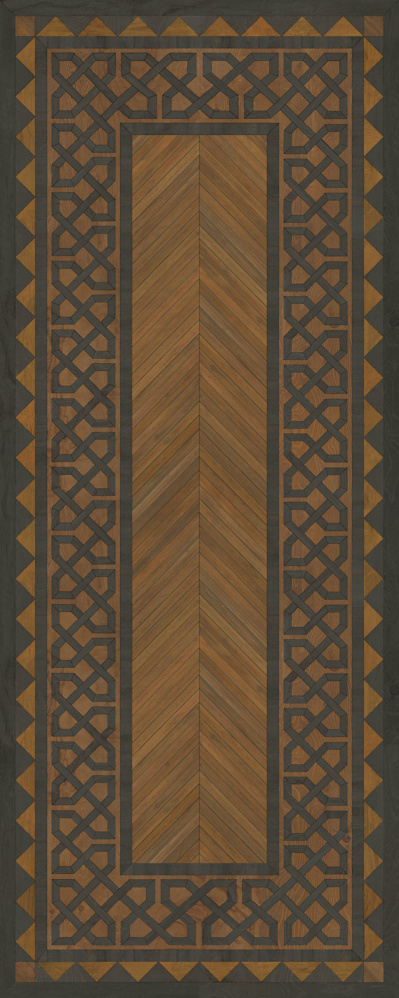 Artisanry - University - Cambridge 36x90 Vintage Vinyl Floorcloth