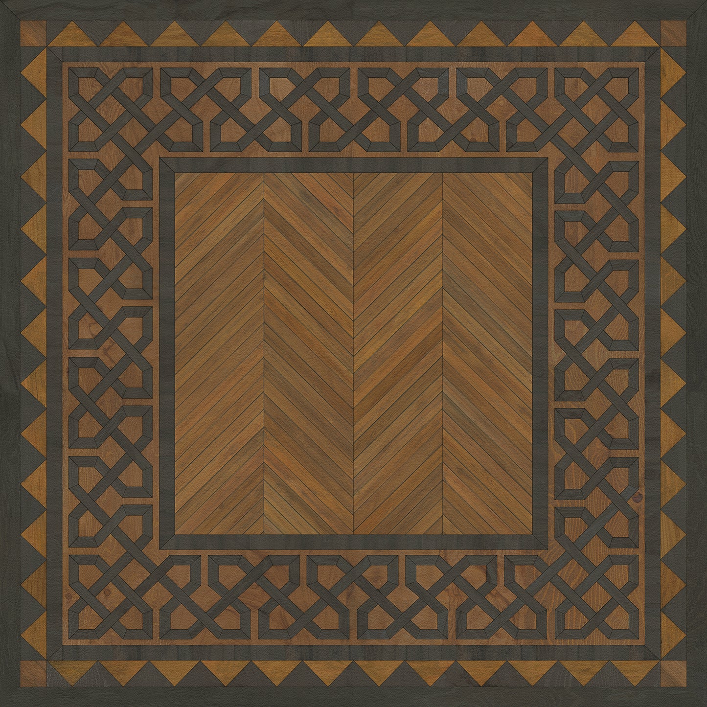 Artisanry - University - Cambridge 48x48 Vintage Vinyl Floorcloth