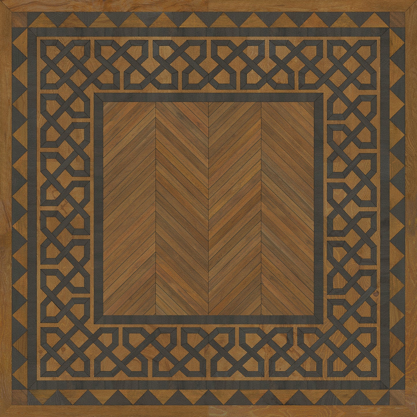 Artisanry - University - Dulwich 36x36 Vintage Vinyl Floorcloth