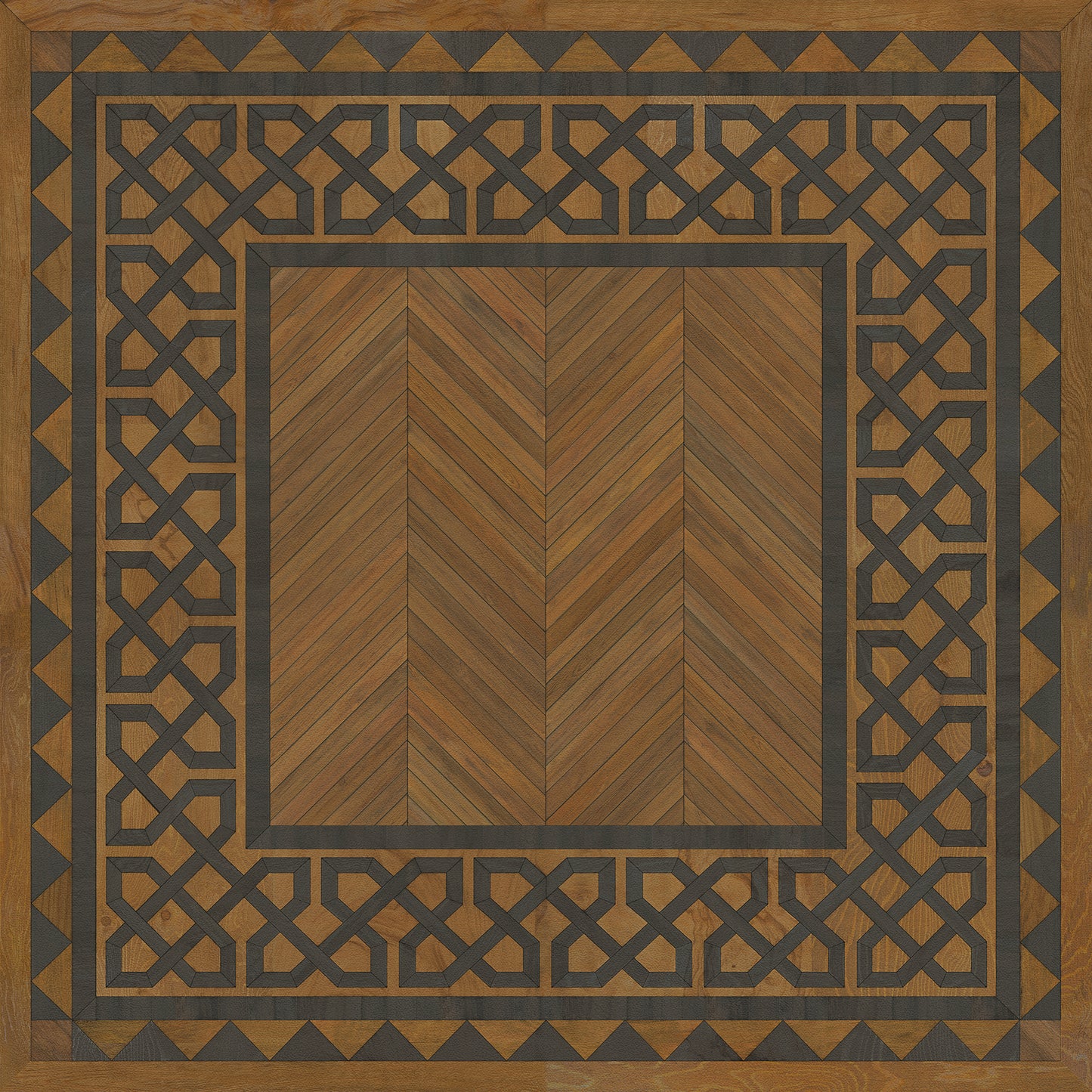 Artisanry - University - Dulwich 48x48 Vintage Vinyl Floorcloth