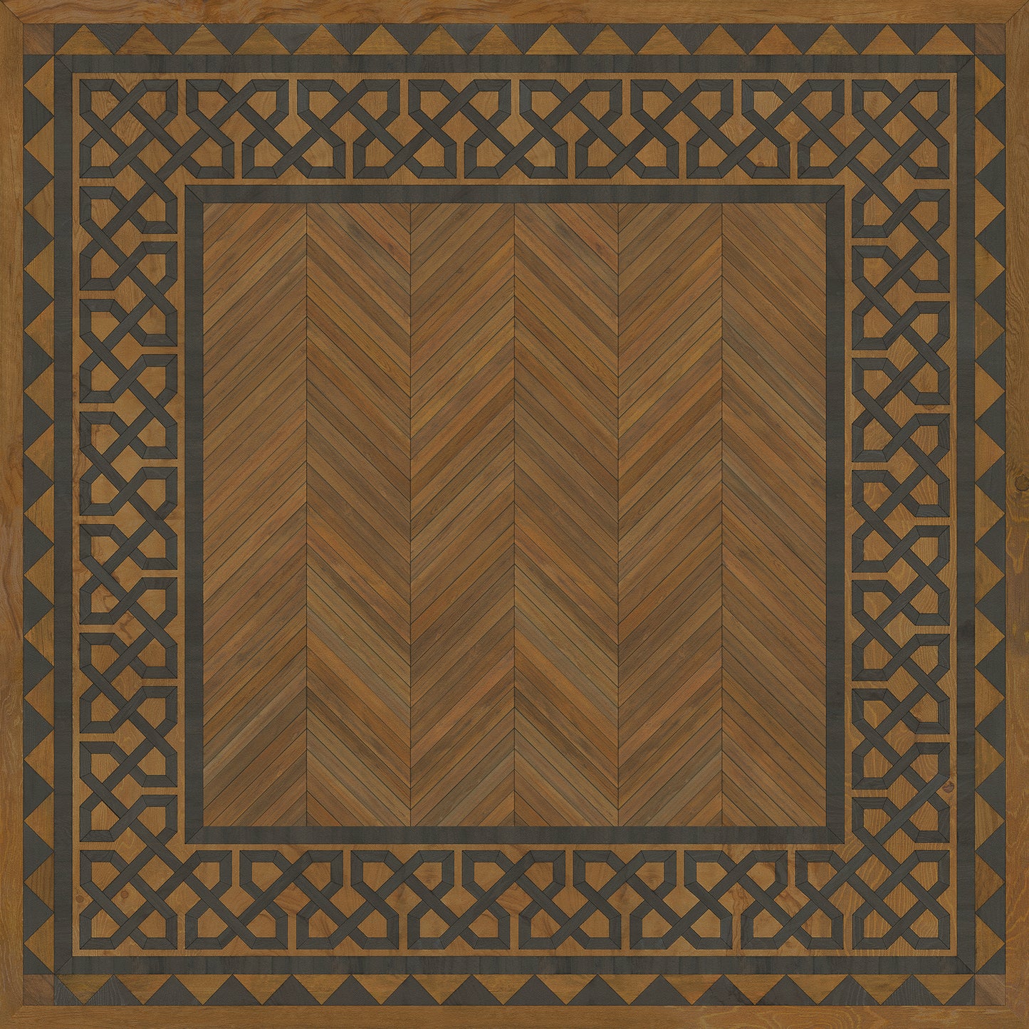 Artisanry - University - Dulwich 72x72 Vintage Vinyl Floorcloth