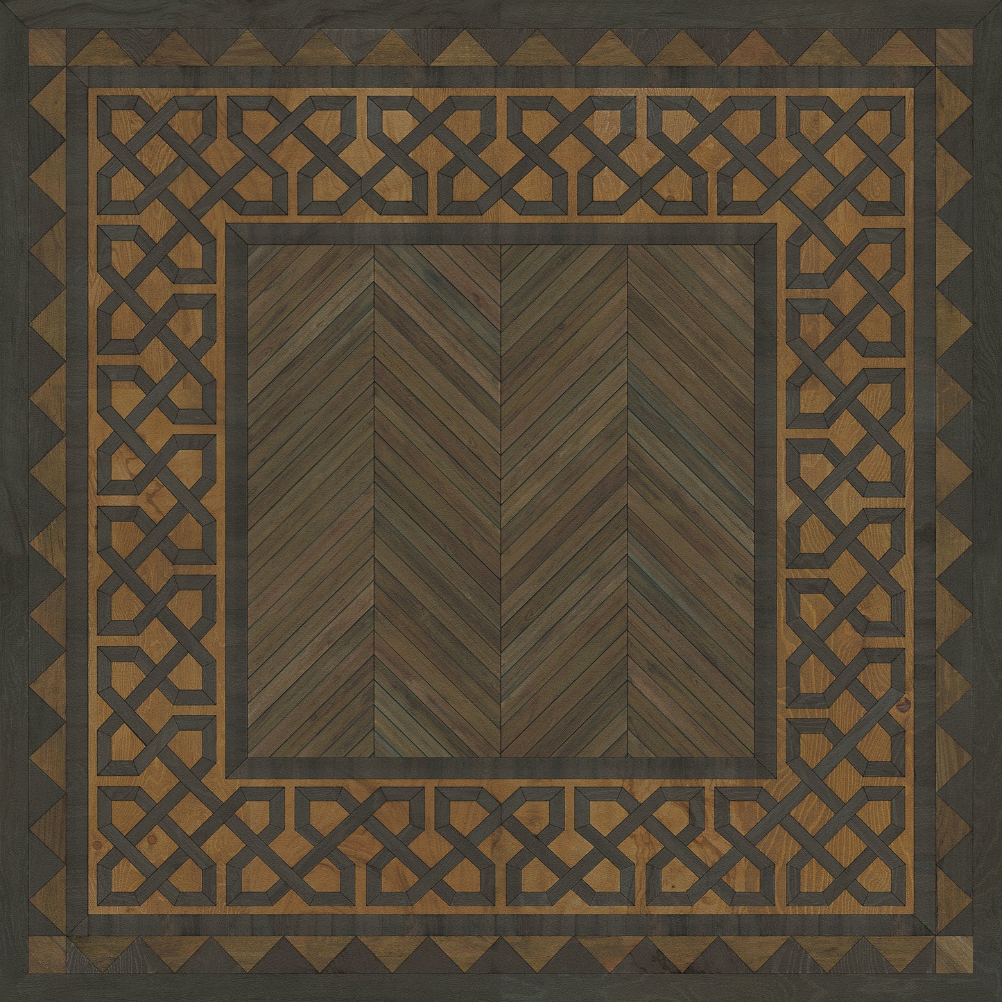 Artisanry - University - Harvard 48x48 Vintage Vinyl Floorcloth
