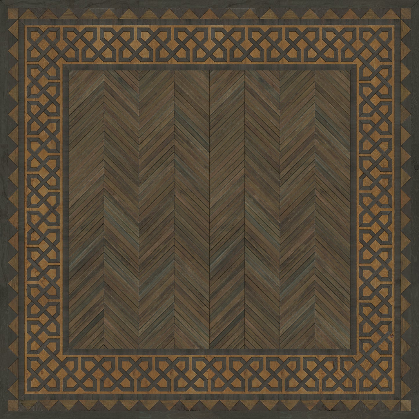 Artisanry - University - Harvard 96x96 Vintage Vinyl Floorcloth