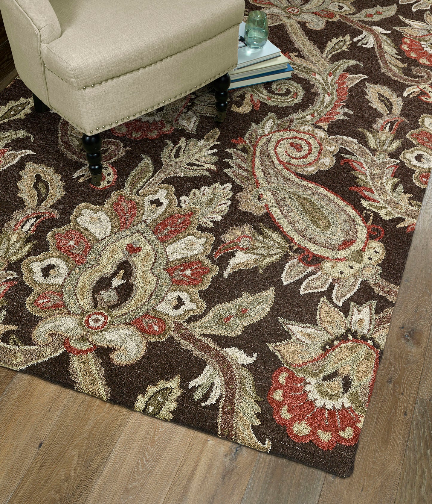 Kaleen Helena Collection Dark Chocolate Runner 2'6" x 8'