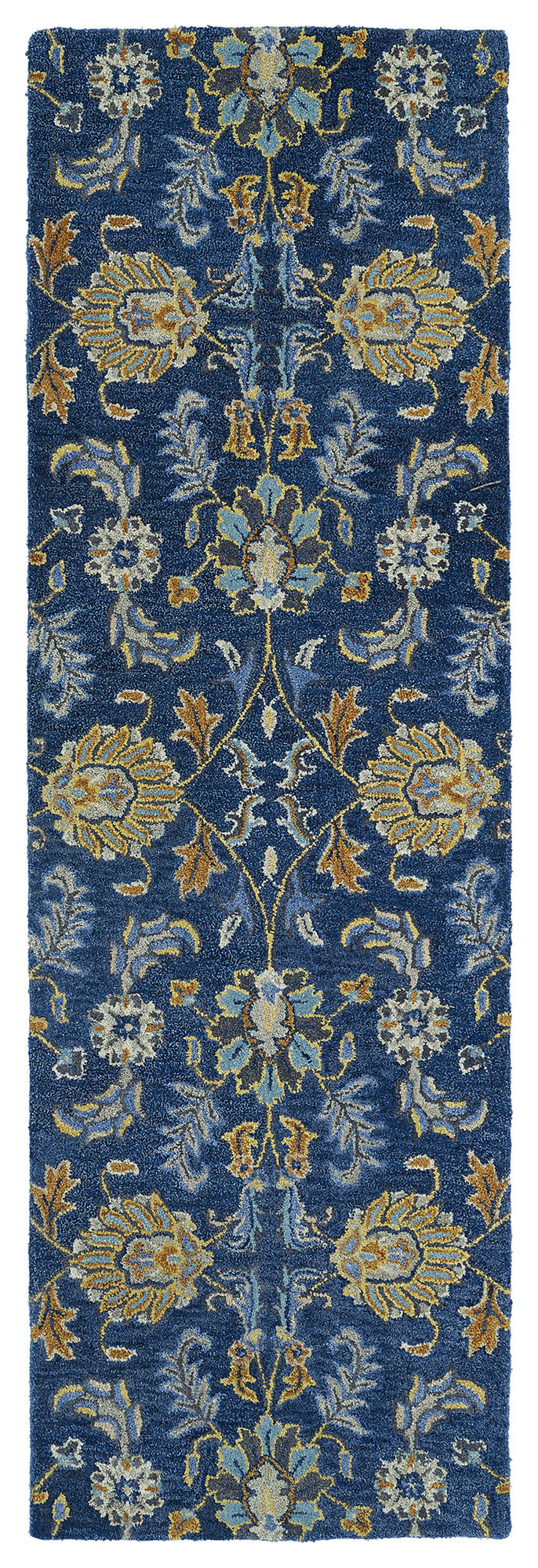 Kaleen Helena Collection Navy Denim Runner 2'6" x 12'