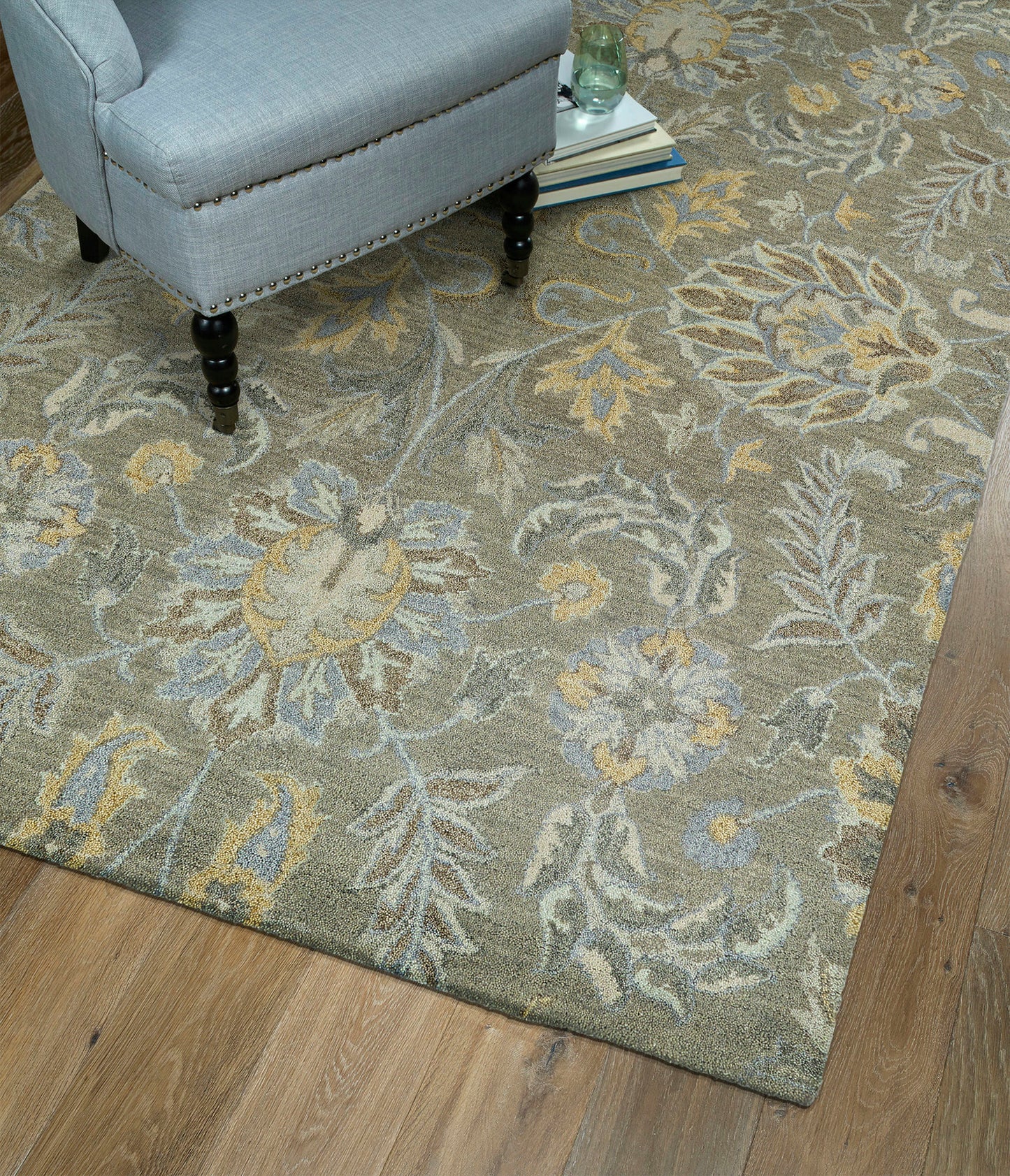 Kaleen Helena Collection Sage MilkChocolate Runner 2'6" x 8'