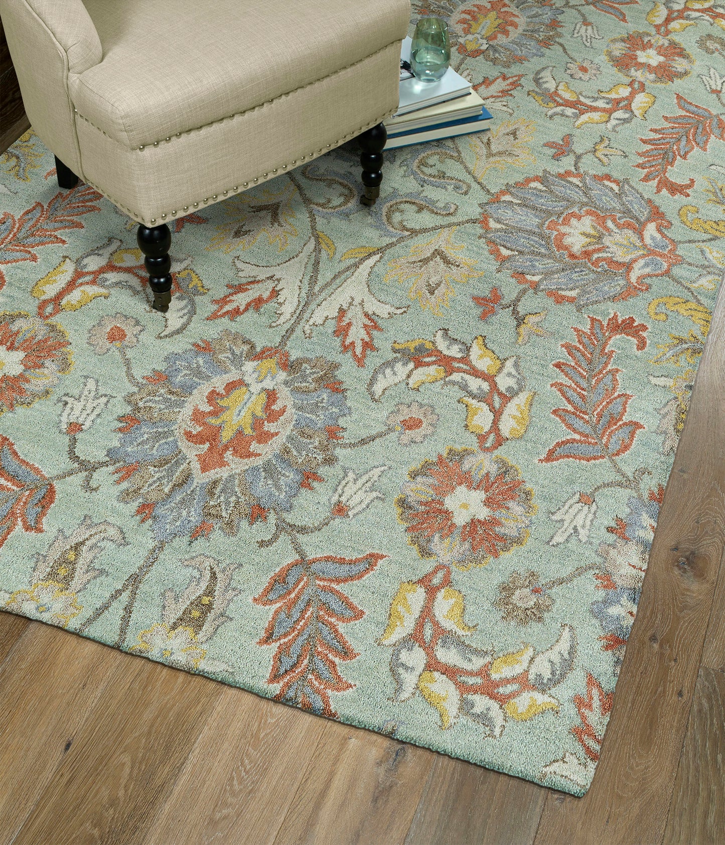 Kaleen Helena Collection Mint Beige Runner 2'6" x 8'