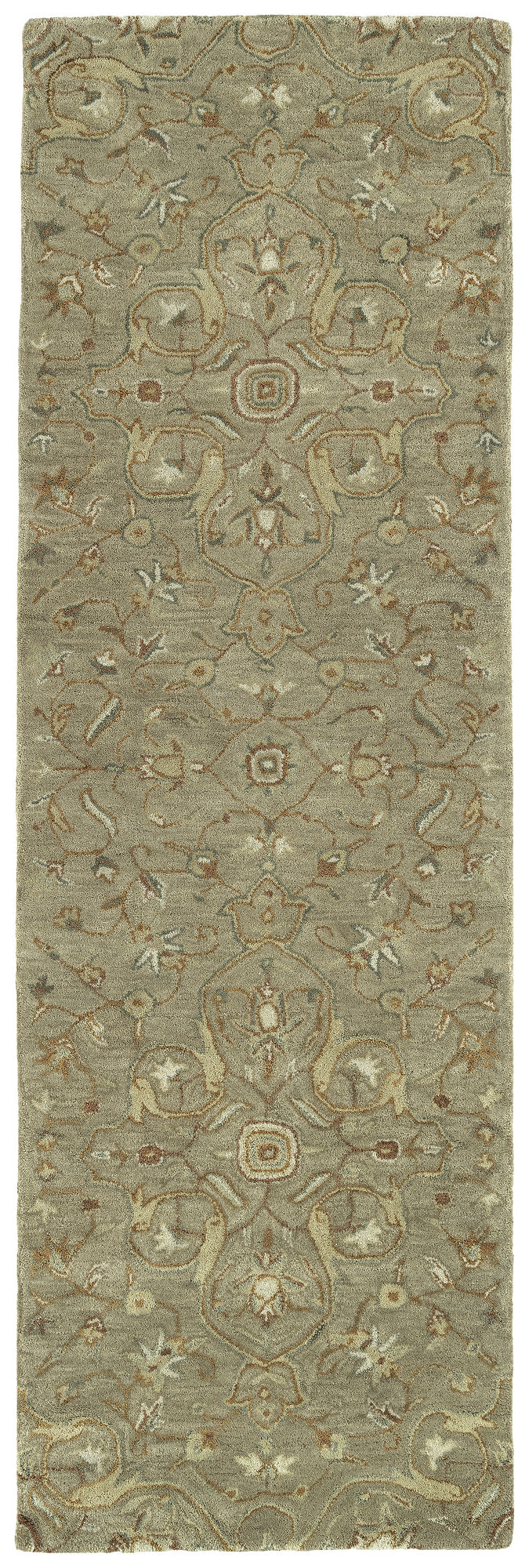 Kaleen Helena Collection Lt Brown Linen Runner 2'6" x 12'
