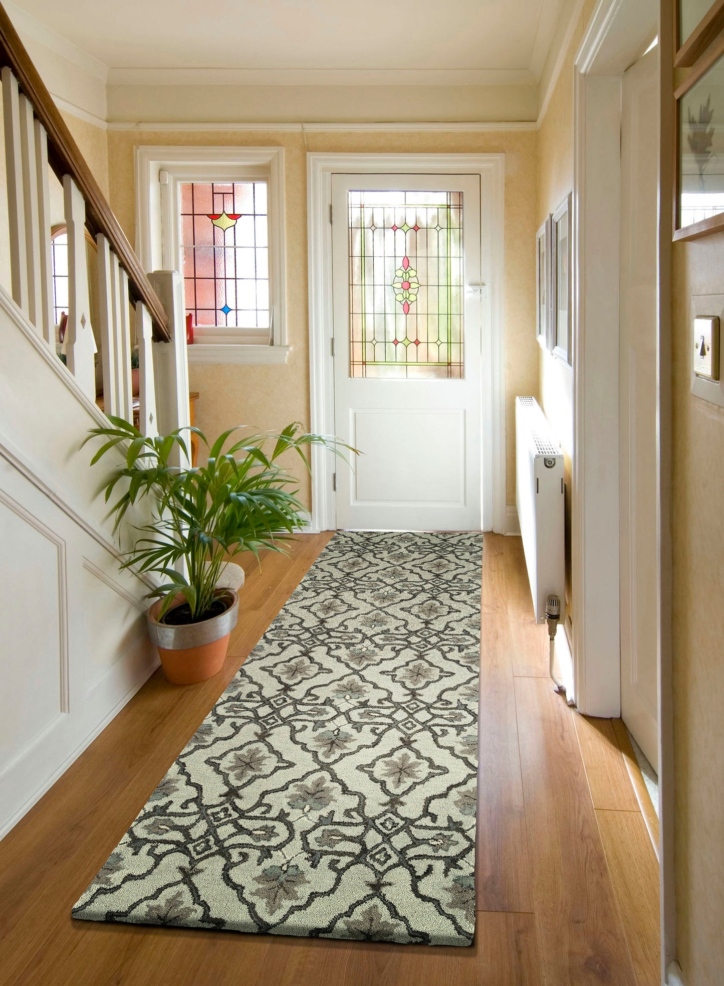 Kaleen Helena Collection Mint Gray Runner 2'6" x 12'