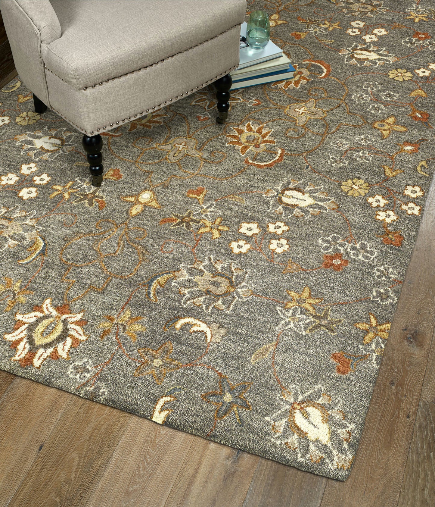 Kaleen Helena Collection Dark Pewter Green Area Rug 12' x 15'