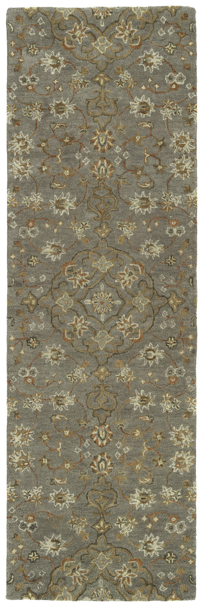 Kaleen Helena Collection Dark Pewter Green Runner 2'6" x 8'
