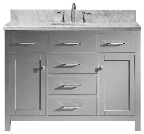 Caroline 48" Single Square Sink Cashmere Grey Top Vanity in Cashmere Grey
