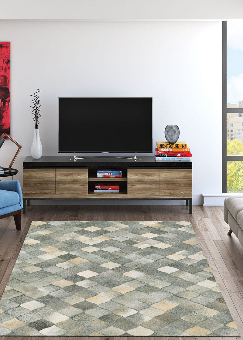 Couristan Chalet Diamonds Ivory-Grey Rug 5'6" x 8'