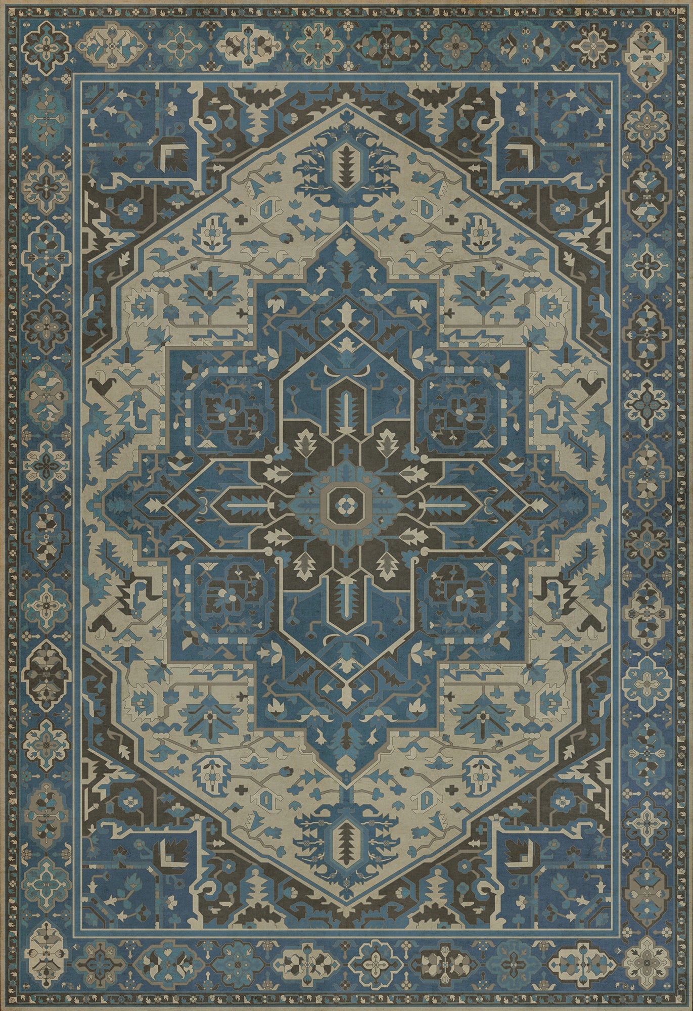 Persian Bazaar - Camelot - Lancelot 96x140 Vintage Vinyl Floorcloth