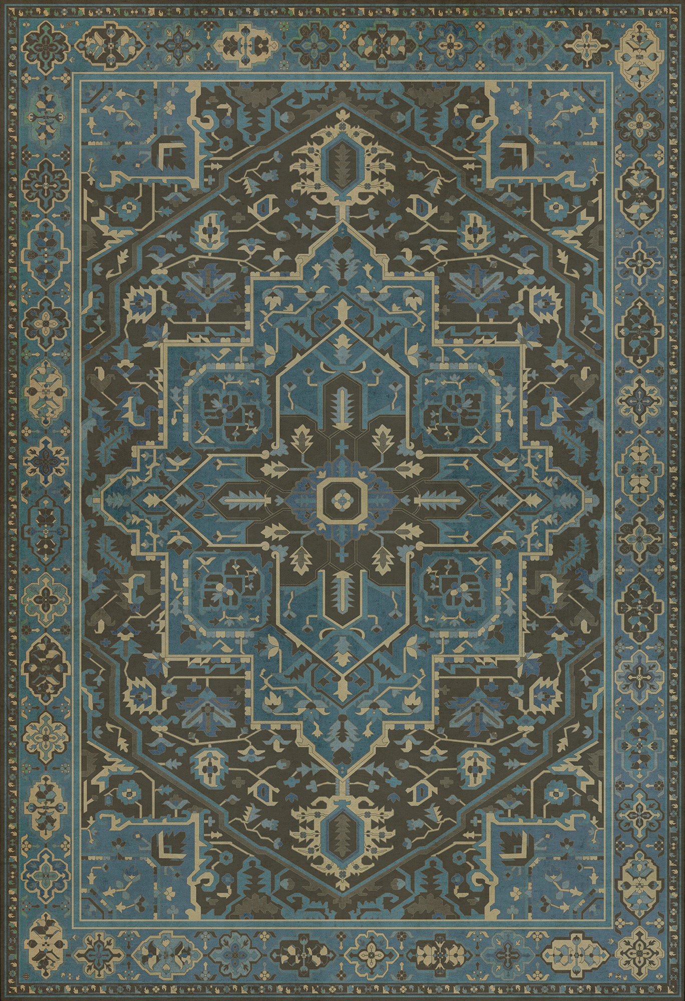 Persian Bazaar - Camelot - Merlin 52x76 Vintage Vinyl Floorcloth
