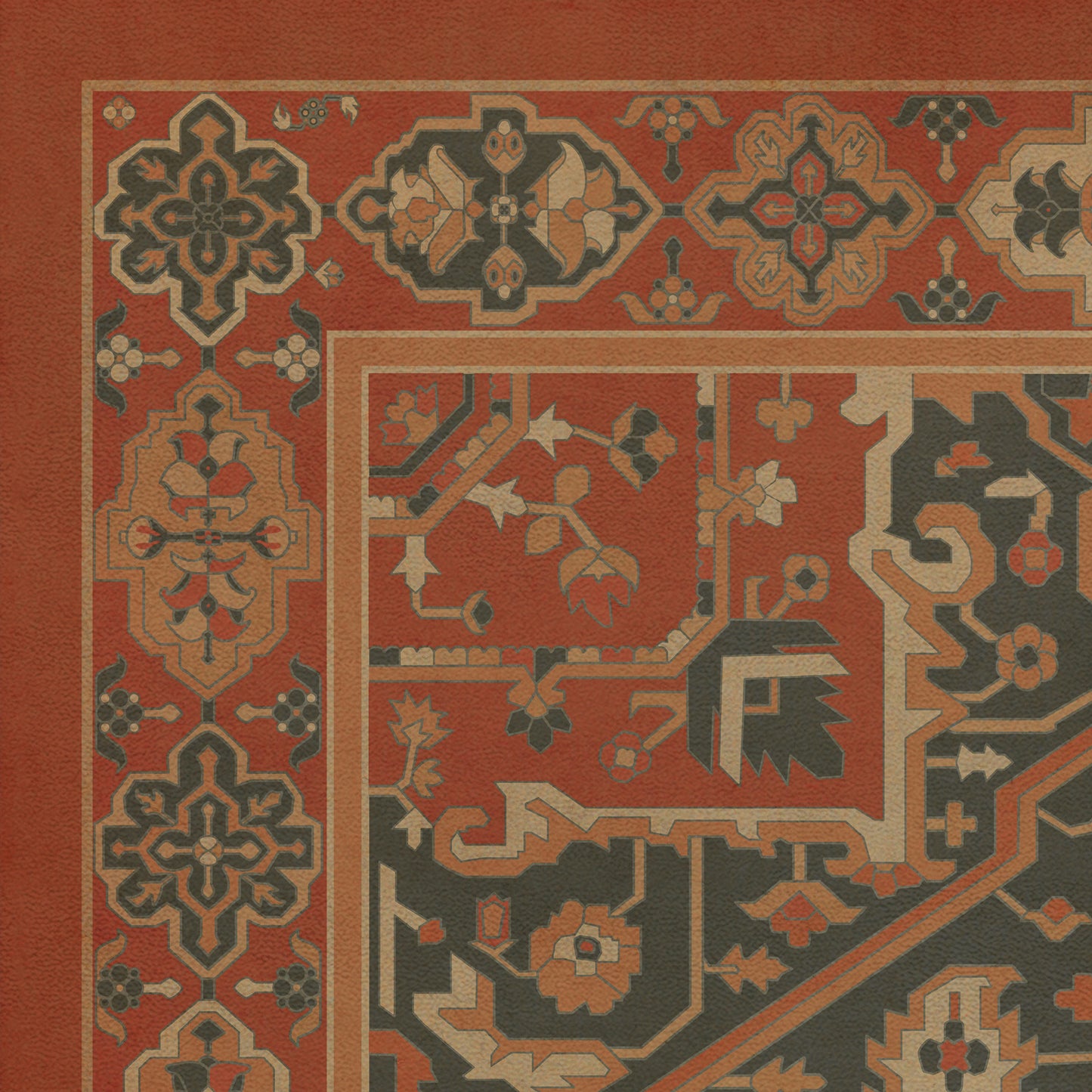 Persian Bazaar - Camelot - Mordred 38x56 Vintage Vinyl Floorcloth