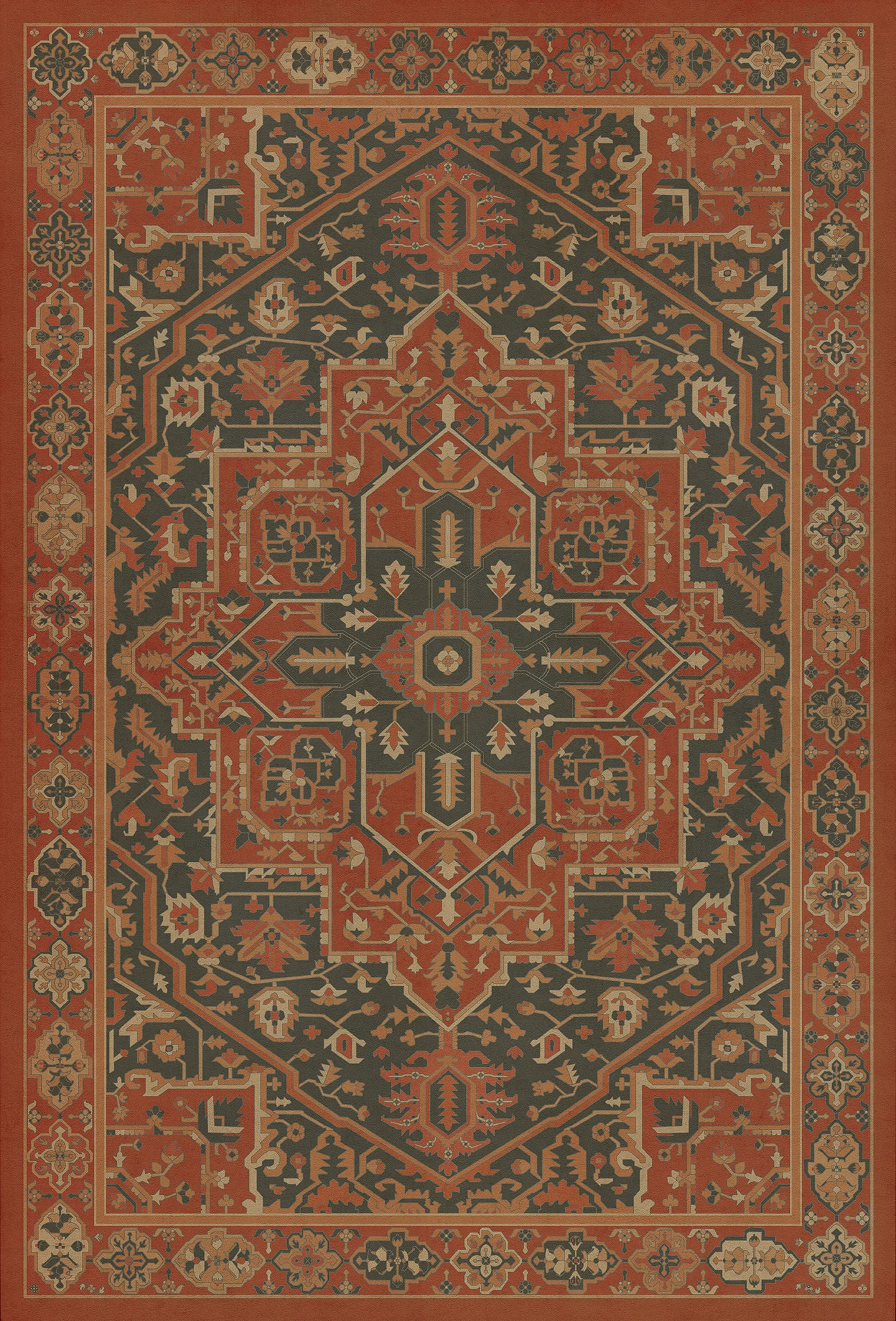Persian Bazaar - Camelot - Mordred 38x56 Vintage Vinyl Floorcloth