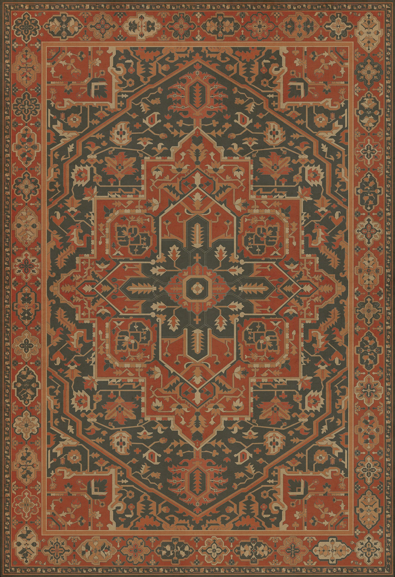 Persian Bazaar - Camelot - Mordred 96x140 Vintage Vinyl Floorcloth
