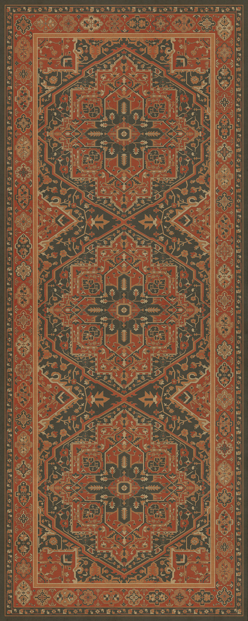Persian Bazaar - Camelot - Mordred 36x90 Vintage Vinyl Floorcloth