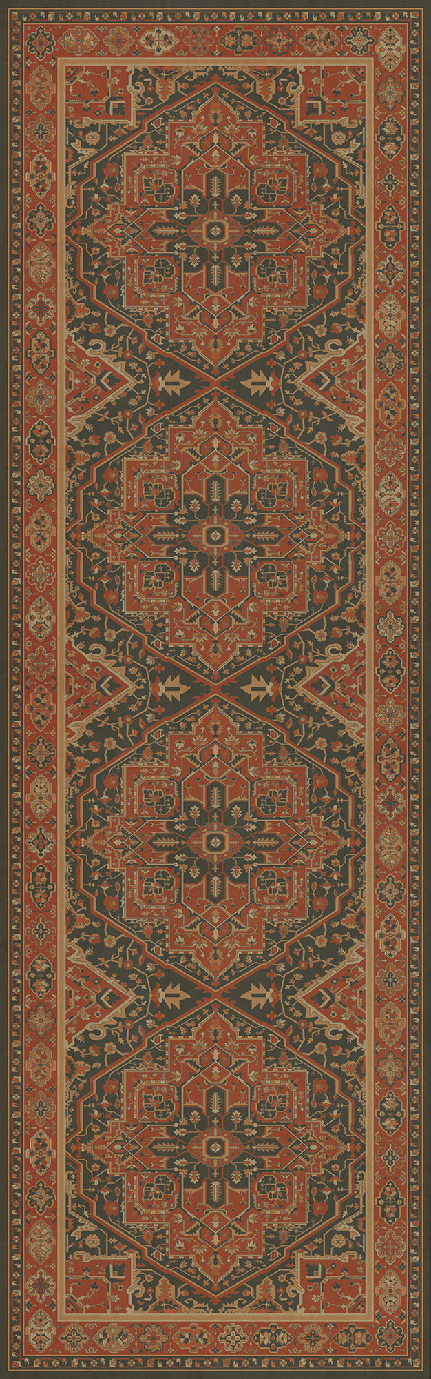 Persian Bazaar - Camelot - Mordred 36x115 Vintage Vinyl Floorcloth