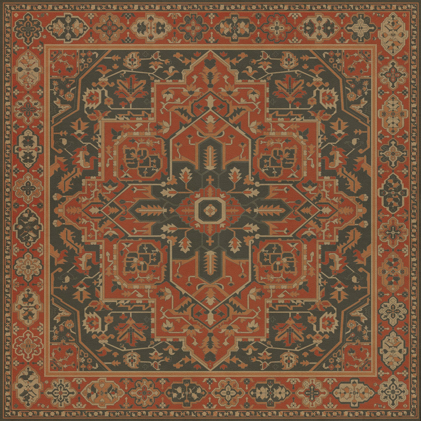Persian Bazaar - Camelot - Mordred 36x36 Vintage Vinyl Floorcloth
