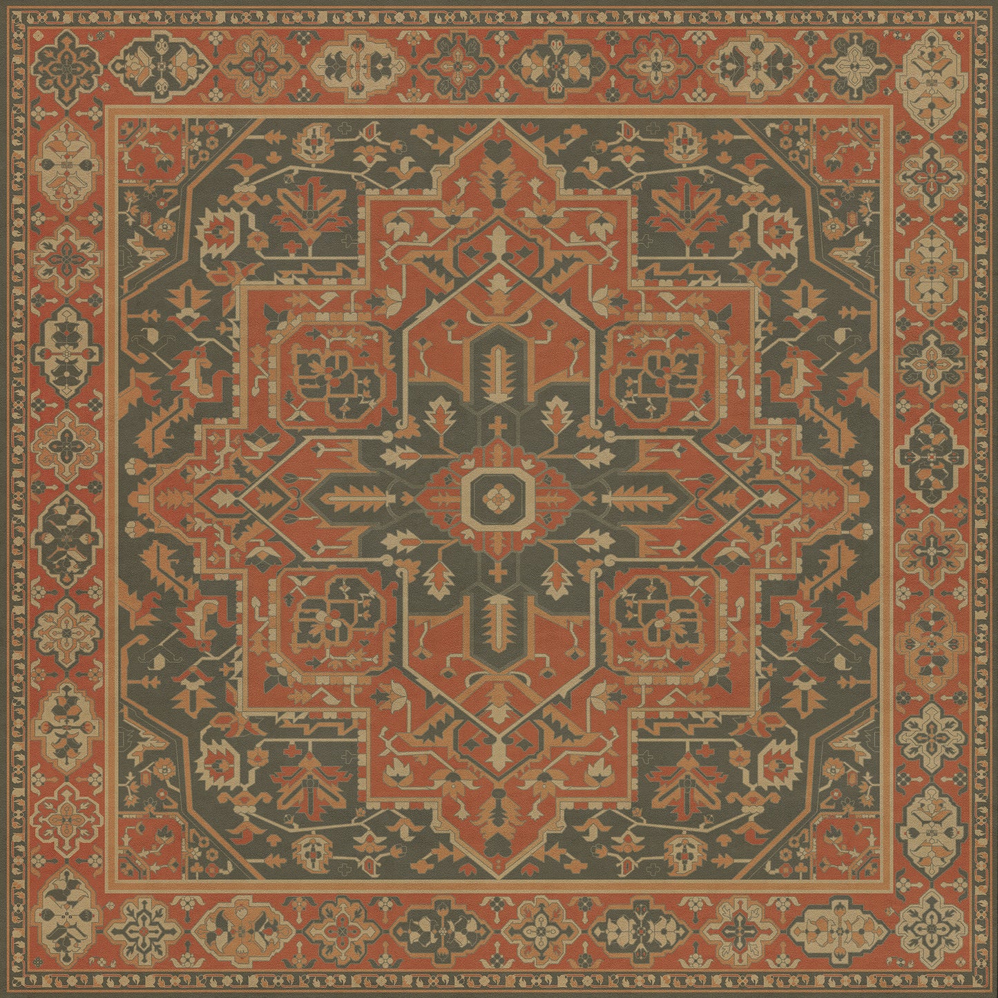 Persian Bazaar - Camelot - Mordred 72x72 Vintage Vinyl Floorcloth