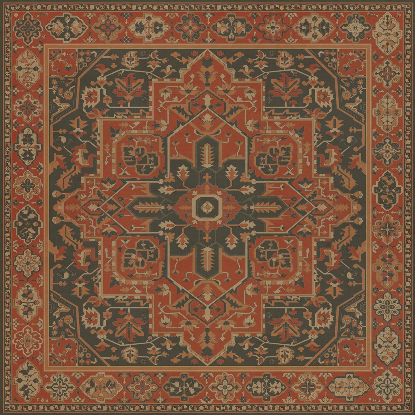 Persian Bazaar - Camelot - Mordred 96x96 Vintage Vinyl Floorcloth
