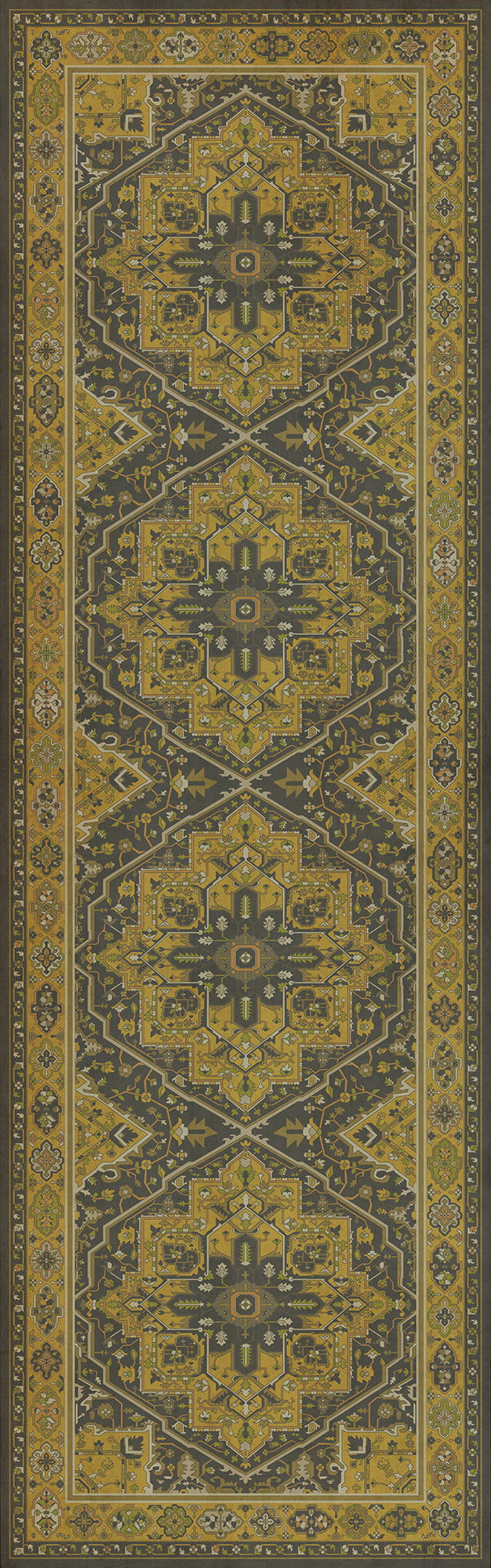 Persian Bazaar - Camelot - Sir Galahad 36x115 Vintage Vinyl Floorcloth