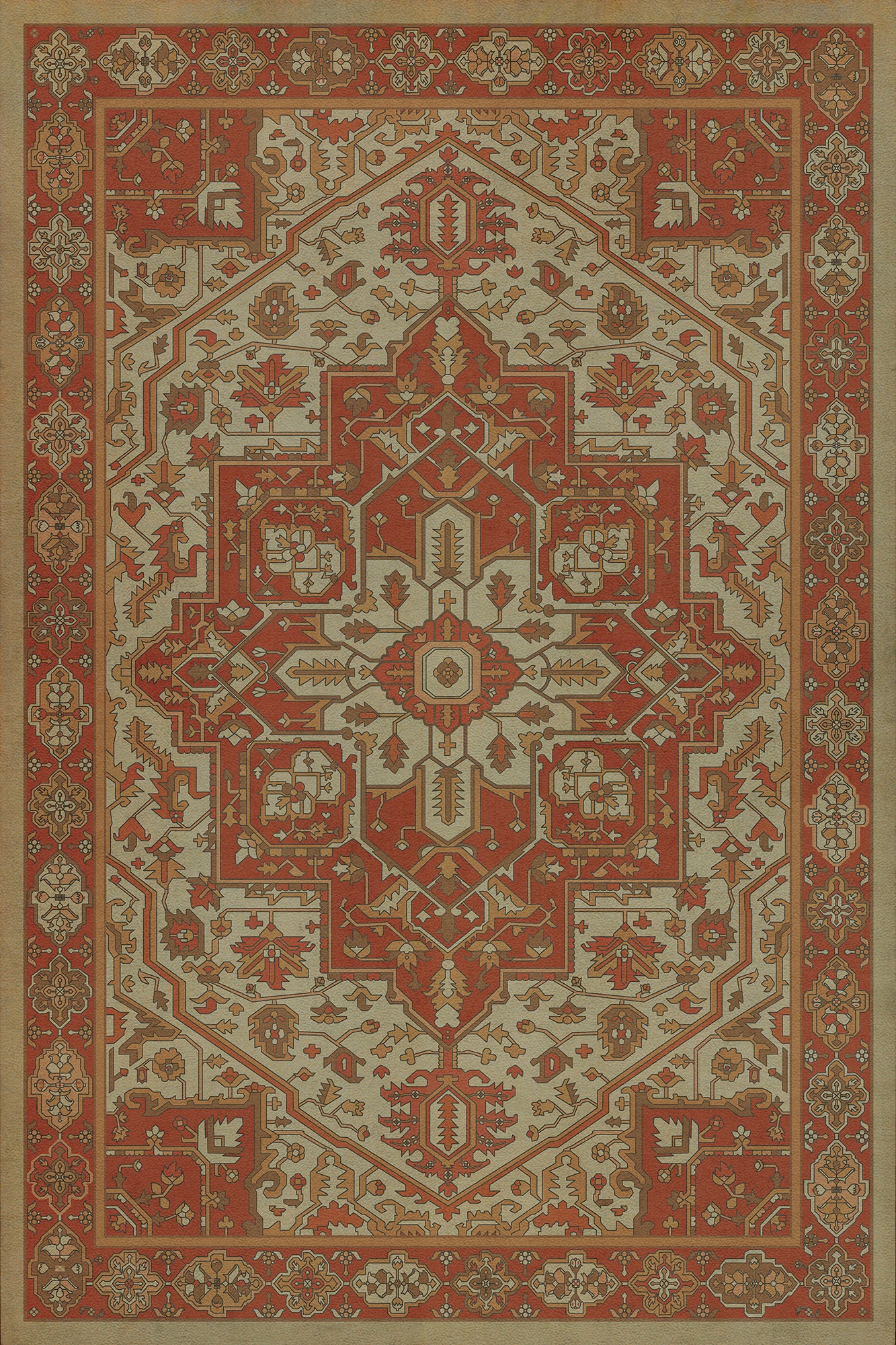 Persian Bazaar - Camelot - Sir Percival 20x30 Vintage Vinyl Floorcloth