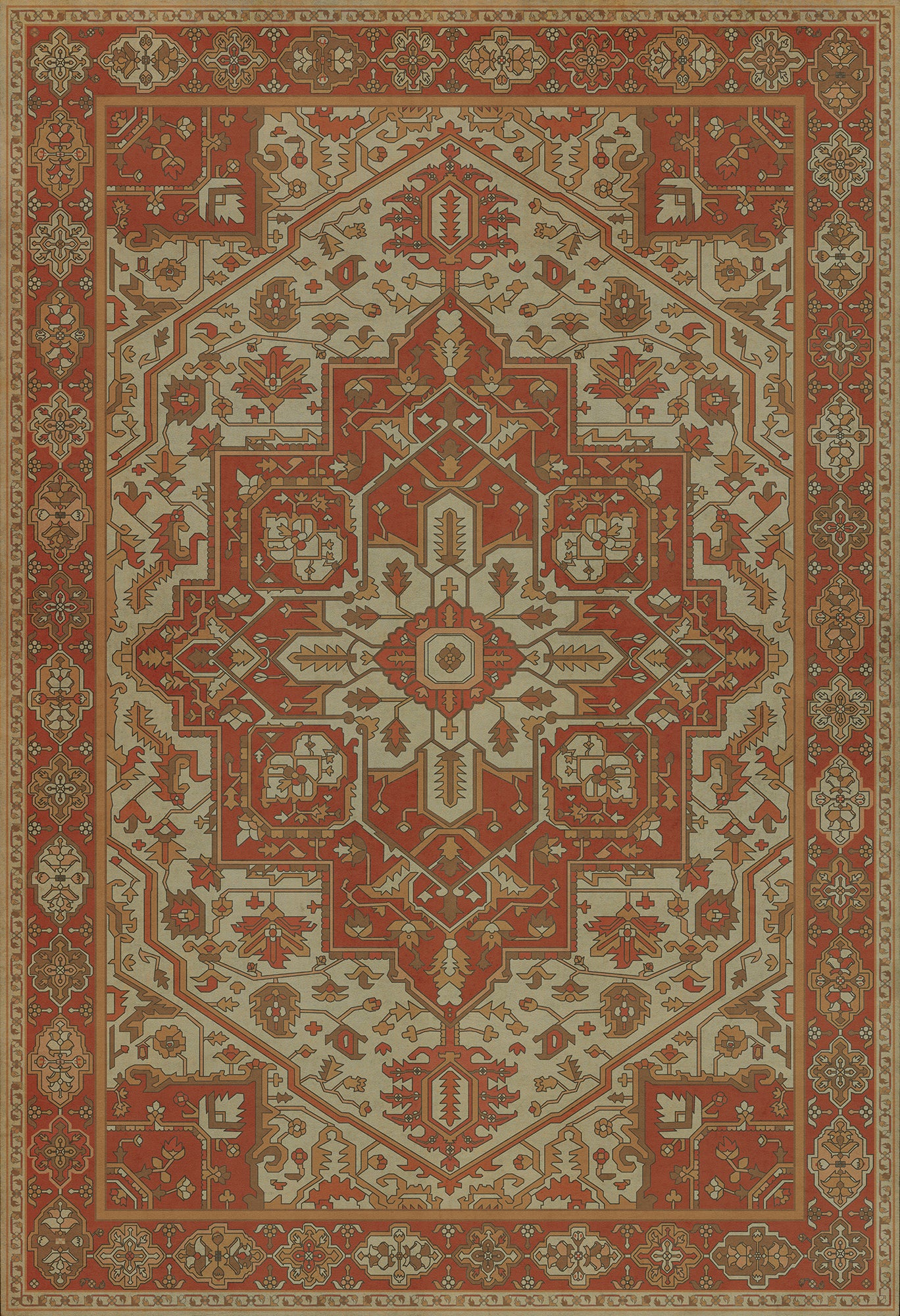 Persian Bazaar - Camelot - Sir Percival 52x76 Vintage Vinyl Floorcloth