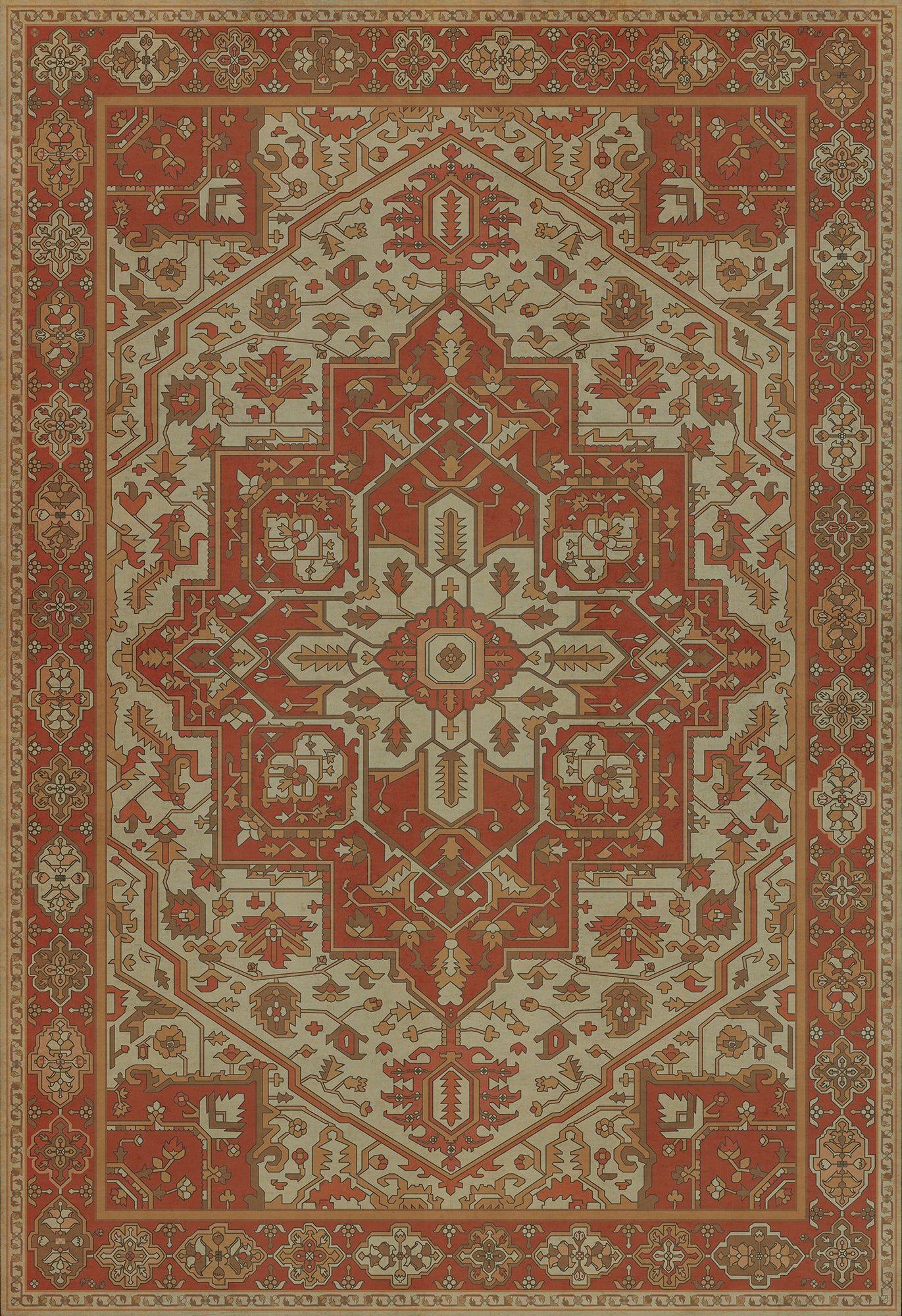 Persian Bazaar - Camelot - Sir Percival 96x140 Vintage Vinyl Floorcloth
