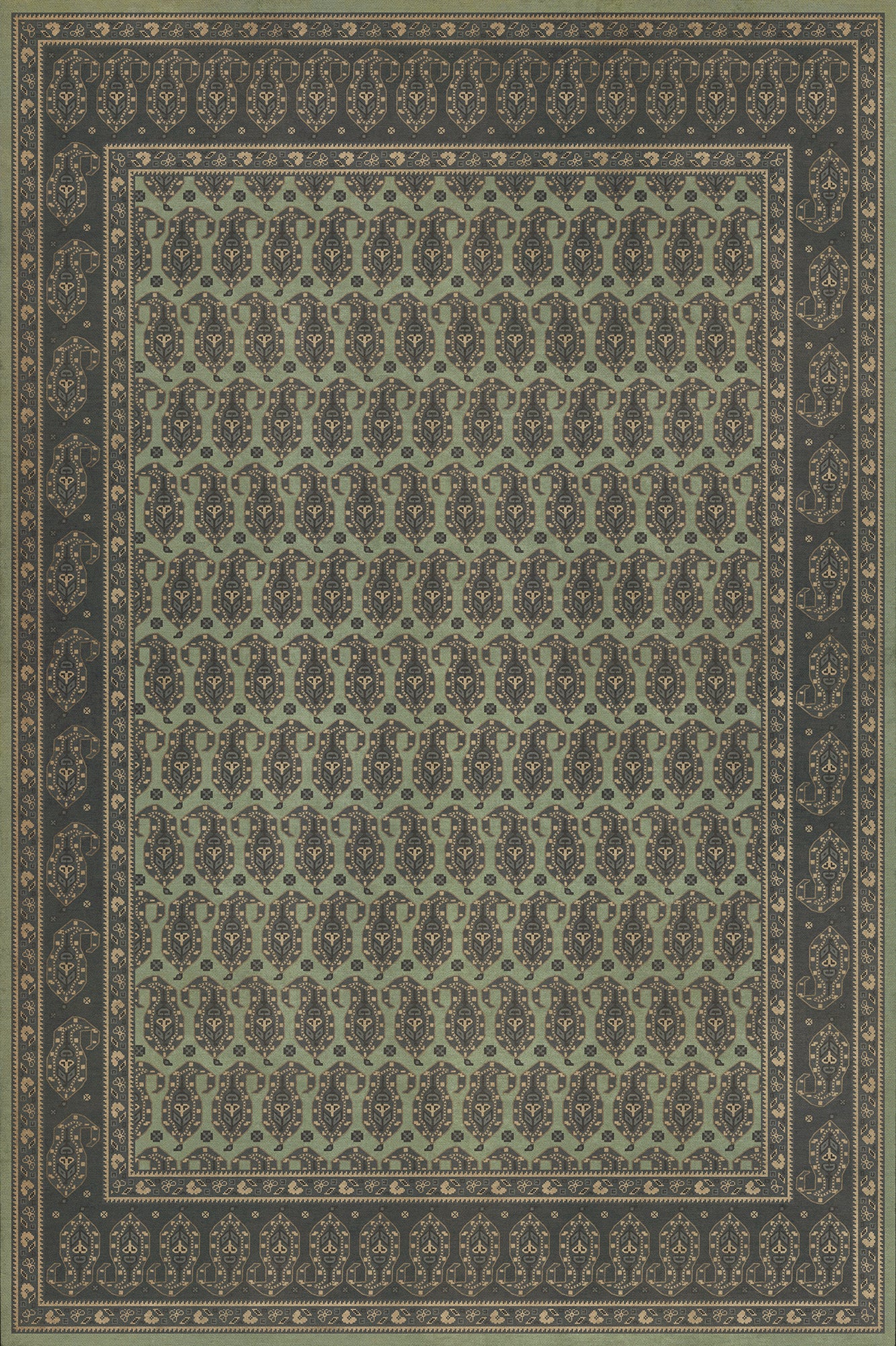 Persian Bazaar - Kintala - Dariav 72x108 Vintage Vinyl Floorcloth