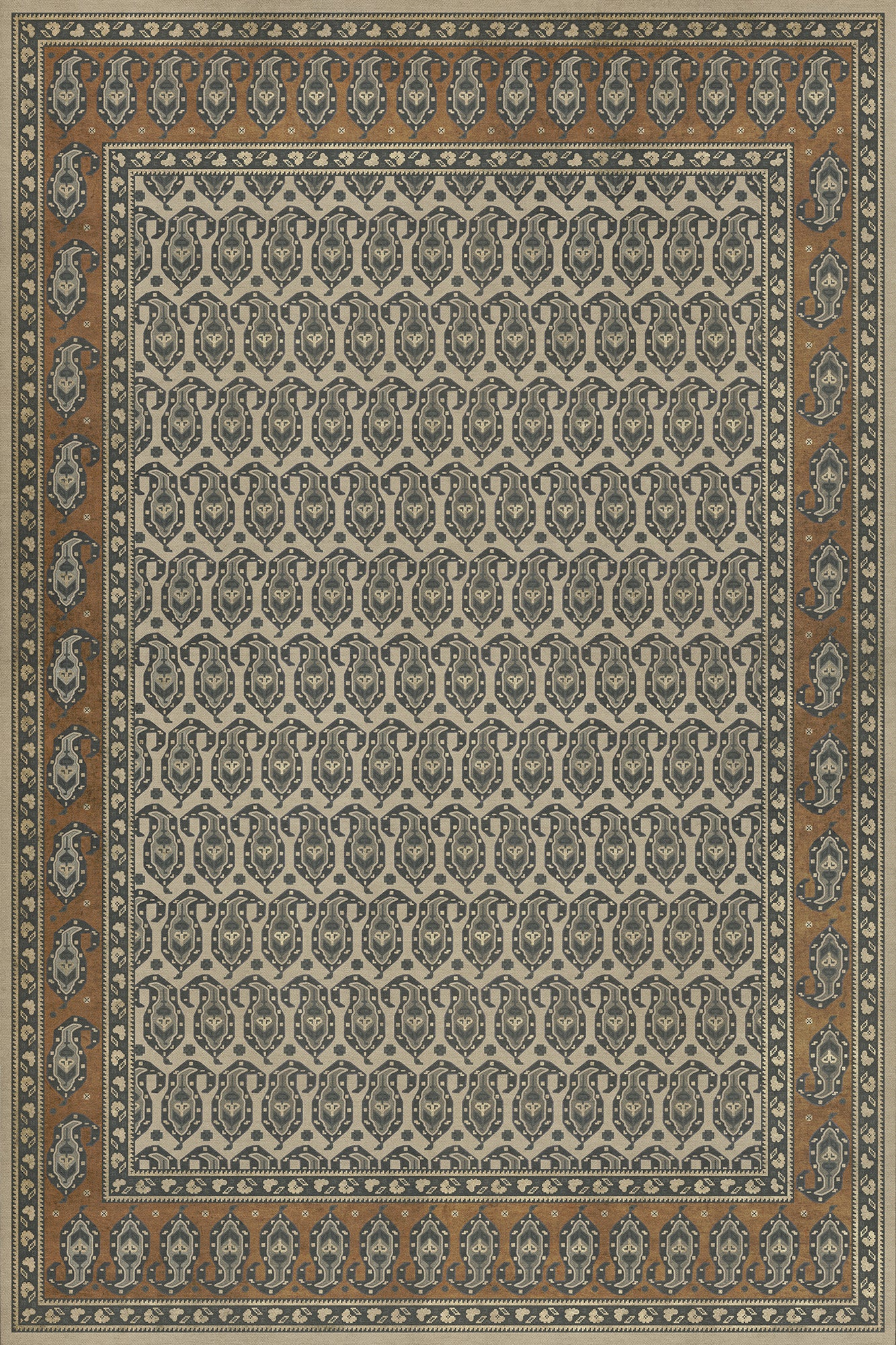 Persian Bazaar - Kintala - Frumos 72x108 Vintage Vinyl Floorcloth