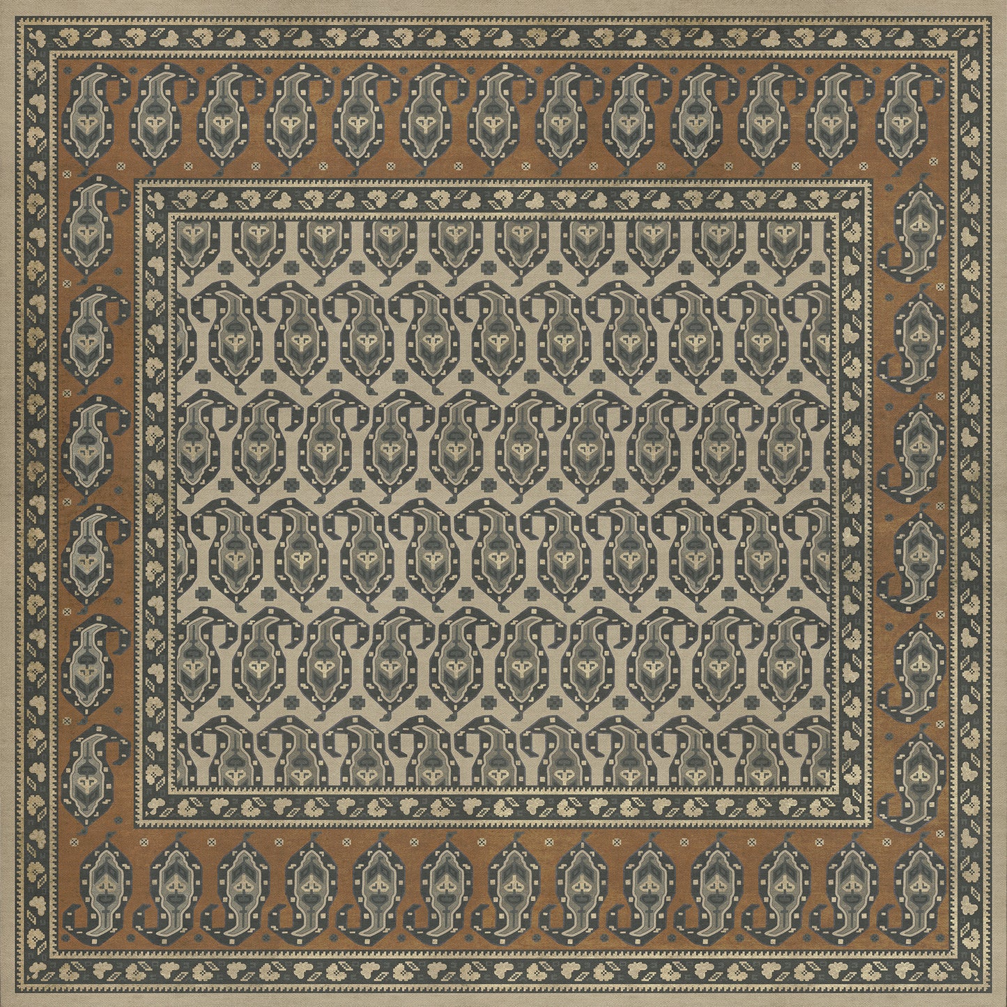 Persian Bazaar - Kintala - Frumos 60x60 Vintage Vinyl Floorcloth