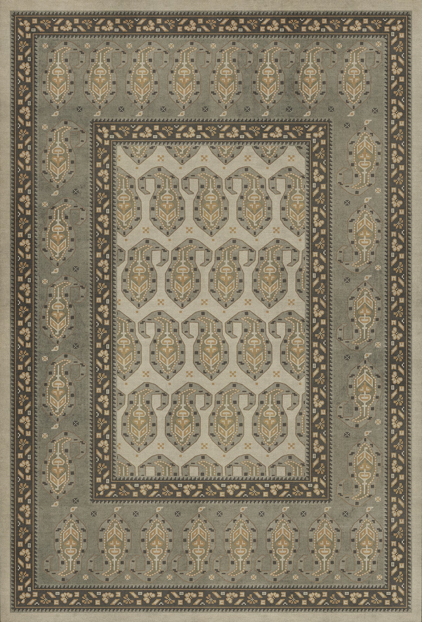 Persian Bazaar - Kintala - Gliabno 38x56 Vintage Vinyl Floorcloth