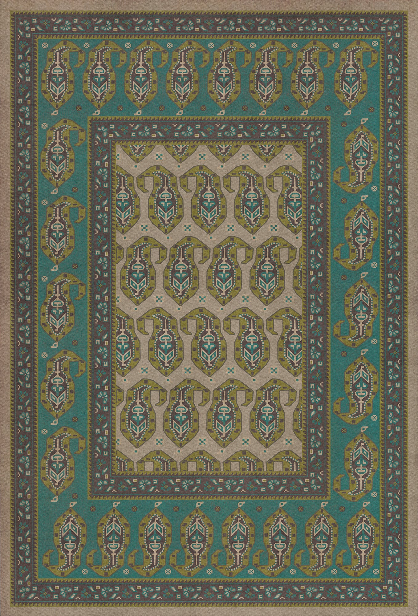 Persian Bazaar - Kintala - Kesali 38x56 Vintage Vinyl Floorcloth