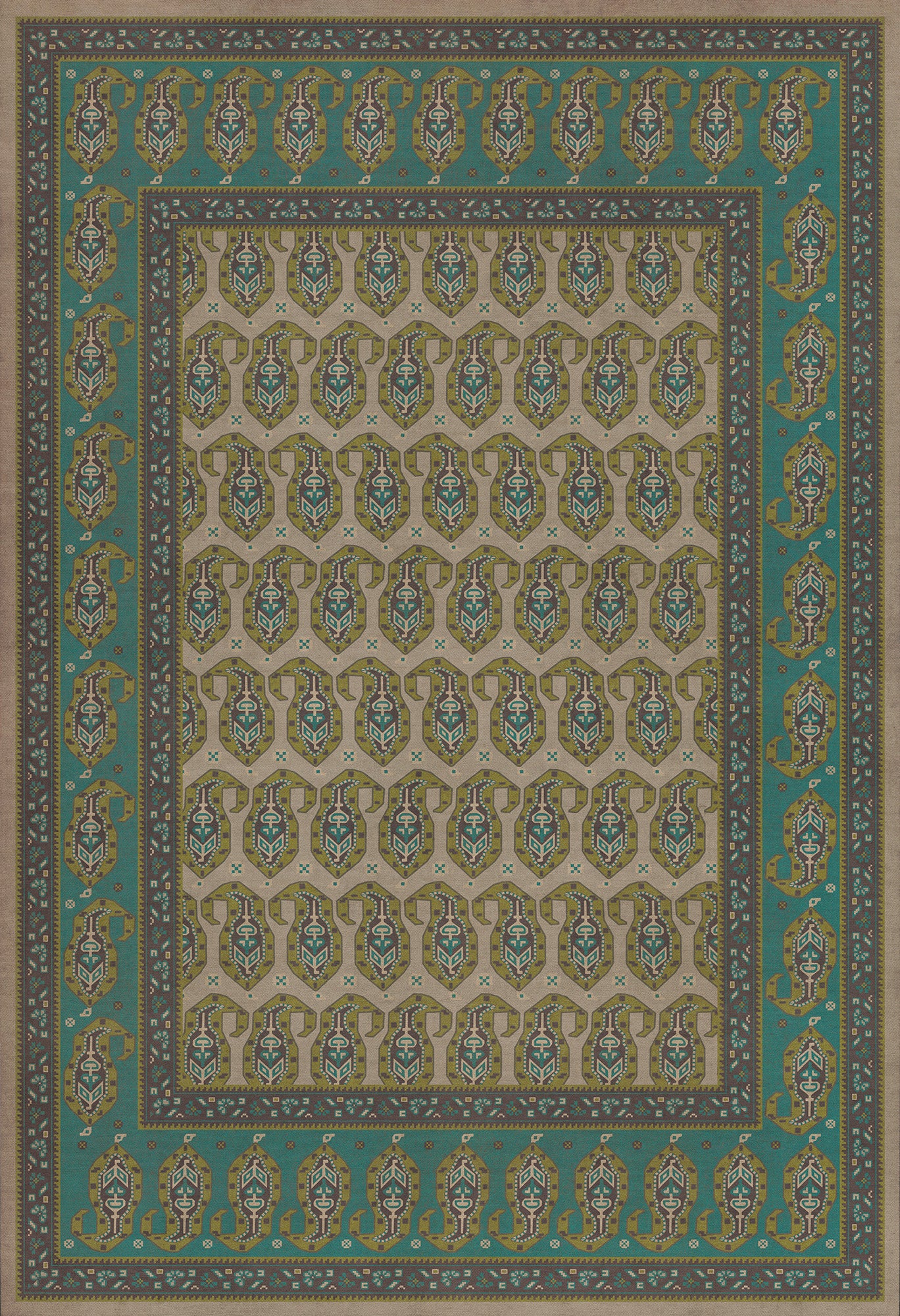 Persian Bazaar - Kintala - Kesali 52x76 Vintage Vinyl Floorcloth