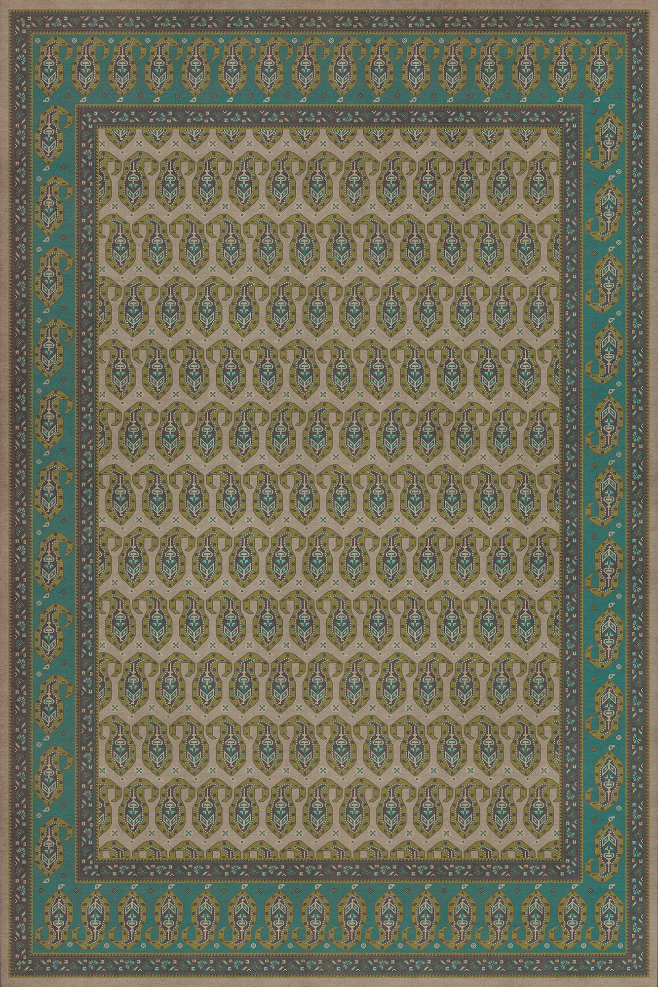 Persian Bazaar - Kintala - Kesali 72x108 Vintage Vinyl Floorcloth