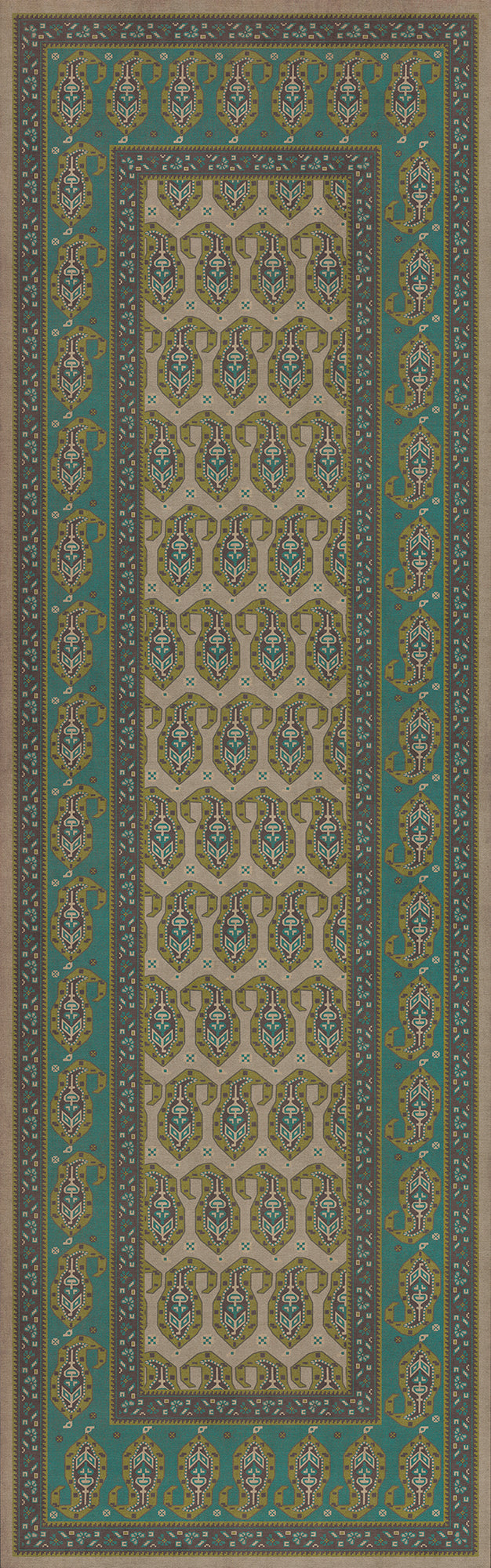 Persian Bazaar - Kintala - Kesali 36x115 Vintage Vinyl Floorcloth